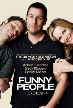 La locandina e un contest promo di Funny People, nuovo film di Judd Apatow con Adam Sandler