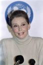 Audrey Hepburn ambasciatrice di ritorno dalla Somali alla conferenza UNICEF, 29 settembre 1992