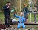 Cate Blanchett, Eric Bana e Saoirse Ronan sul set di Hanna