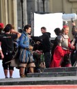 Christoph Waltz ed Orlando Bloom sul set di The Three Musketeers