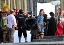 Christoph Waltz ed Orlando Bloom sul set di The Three Musketeers