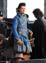 Christoph Waltz ed Orlando Bloom sul set di The Three Musketeers