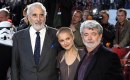  Christopher Lee, Natalie Portman, George Lucas, premiere tedesca Star Wars III La vendetta dei Sith, 17 mag 2005