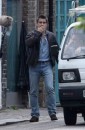 Colin Farrell sul set di London Boulevard