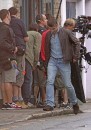 Colin Farrell sul set di London Boulevard