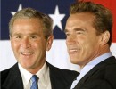 Bush e Schwarzenegger Galleria dei presidenti e patrioti americani