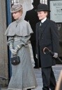 Glenn Close e Mia Wasikowska fotografate sul set di Albert Nobbs a Dublino