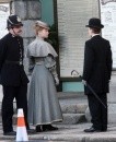 Glenn Close e Mia Wasikowska fotografate sul set di Albert Nobbs a Dublino