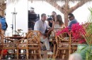 Jennifer Aniston, Adam Sandler e Nicole Kidman fotografati sul set di Just Go With It