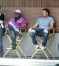 Jennifer Gardner, Patrick Dempsey, Eric Dane e George Lopez fotografati sul set di Valentine's Day