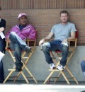 Jennifer Gardner, Patrick Dempsey, Eric Dane e George Lopez fotografati sul set di Valentine's Day