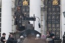 Johnny Depp sul set di Pirates of the Caribbean: On Stranger Tides al Royal Naval College indi Greenwich