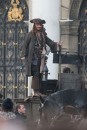 Johnny Depp sul set di Pirates of the Caribbean: On Stranger Tides al Royal Naval College indi Greenwich