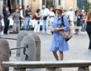 Julia Roberts sul set di Eat, Pray, Love in Piazza Navona