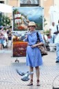 Julia Roberts sul set di Eat, Pray, Love in Piazza Navona