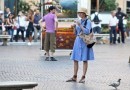 Julia Roberts sul set di Eat, Pray, Love in Piazza Navona