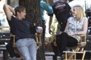 Julianne Moore, Alexander Skarsgard e Joanna Vanderham fotografati sul set di What Maisie Knew