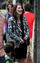 Julianne Moore, Alexander Skarsgard e Joanna Vanderham fotografati sul set di What Maisie Knew