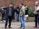 Mark Wahlberg e Catherine Zeta-Jones fotografati sul set di Broken City