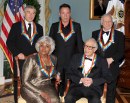 2009 Kennedy Center honorees (L-R) Front Row; Grace Bumbry and Dave Brubeck, Back Row; Robert De Niro, Bruce Springsteen and Mel Brooks, 06 dic 2009