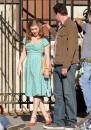 Prime foto di Jason Segel ed Amy Adams sul set di The Greatest Muppet Movie Ever Made