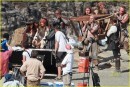 Prime foto di Penelope Cruz con Johnny Depp sul set di Pirates of the Caribbean: On Stranger Tides