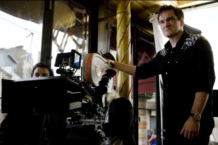 quentin tarantino sul set di Bastardi senza gloria