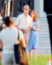 Ryan Gosling ed Emma Stone fotografati sul set di The Gangsters Squad