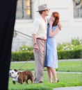 Ryan Gosling ed Emma Stone fotografati sul set di The Gangsters Squad