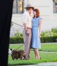 Ryan Gosling ed Emma Stone fotografati sul set di The Gangsters Squad