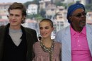 Hayden Christensen, Natalie Portman, Samuel L.Jackson, Cannes, 15 mag 2005