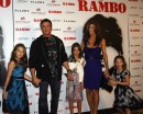 Sylvester Stallone,  moglie e filgie, premiere 'Rambo', 24 gen 2008