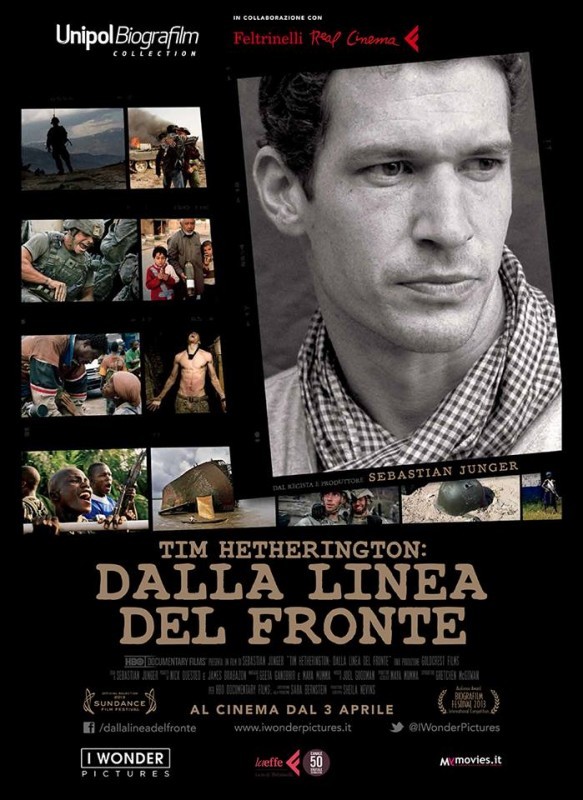 Tim Hetherington: dalla linea del fronte - locandina italiana del documentario di Sebastian Junger