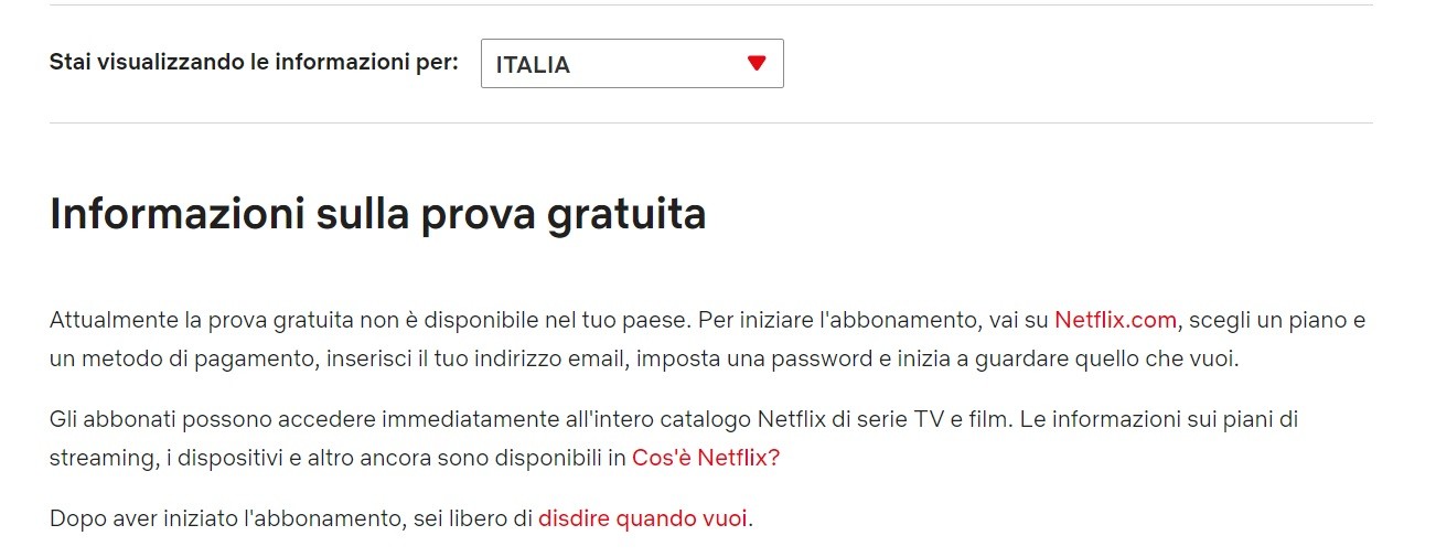 Netflix elimina mese gratis