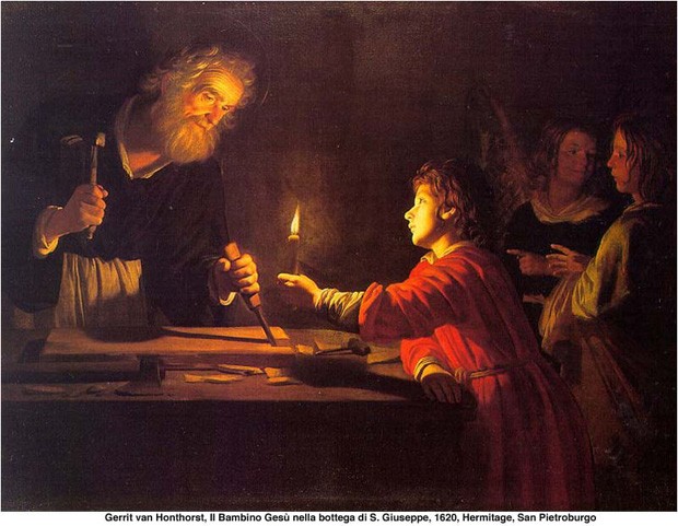 Honthorst - Bambino bottega san Giuseppe