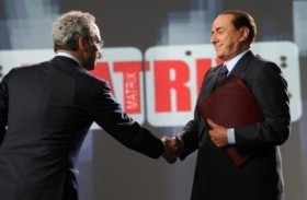 Enrico Mentana e Silvio Berlusconi