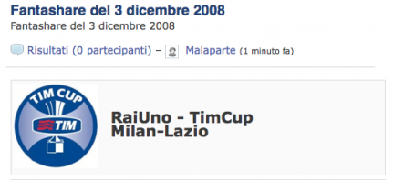 Fantashare del 3 dicembre 2008