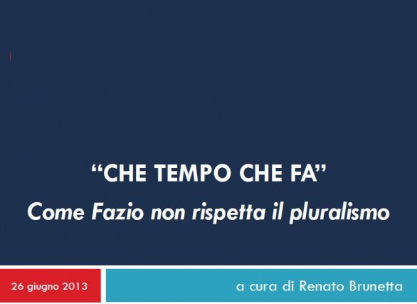 Brunetta contro Fazio, il dossier su Che Tempo Che Fa