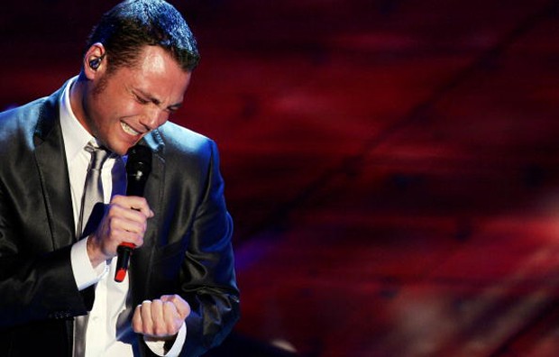 Italian singer Tiziano Ferro performs on