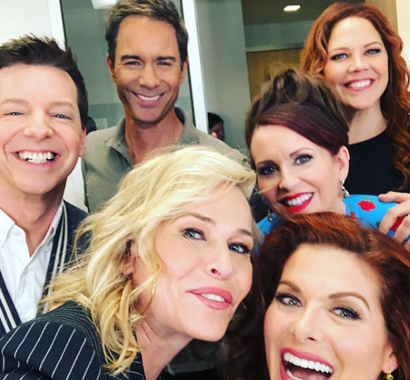 Chelsea Handler sul set di Will & Grace 10