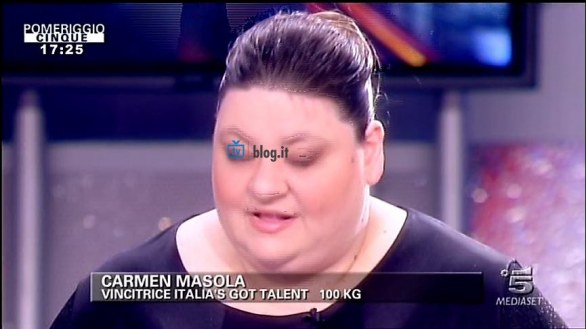 Carmen Masola a Pomeriggio Cinque come cicciona