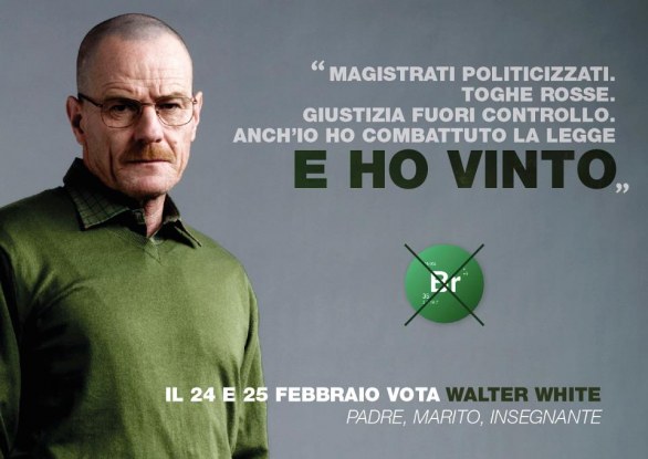 Elezioni politiche 2013, i manifesti elettorali con i personaggi dei telefilm