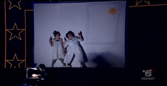 Eynard, Mazza, Cecala, Vismara - disegnatori attori di Italia's got talent