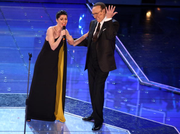 SAN REMO, ITALY - FEBRUARY 29: Italian singer Giorgia performs on stage during the 58th San Remo Music Festival at the Teatro Ariston February 29, 2008 in San Remo, Italy. (Photo by Elisabetta Villa/Getty Images)