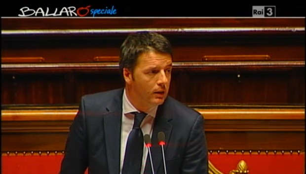 Fiducia Governo Renzi in tv