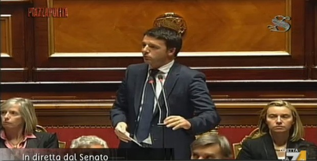 Fiducia Governo Renzi in tv