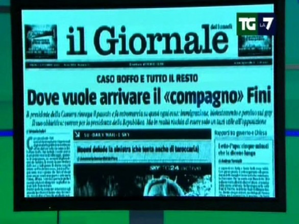 Fini intervistato al Tg La7