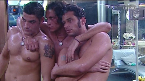 Grande Fratello 11 - Sauna sexy di Nando Colelli, Pietro Titone, Sheila Capodanno e Davide Baroncini