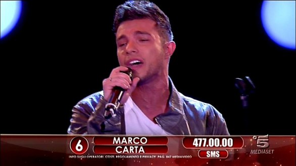 Marco Carta terzo ad Amici 2012 Big