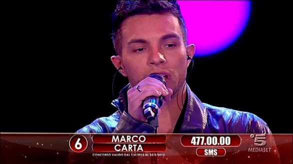 Marco Carta terzo ad Amici 2012 Big